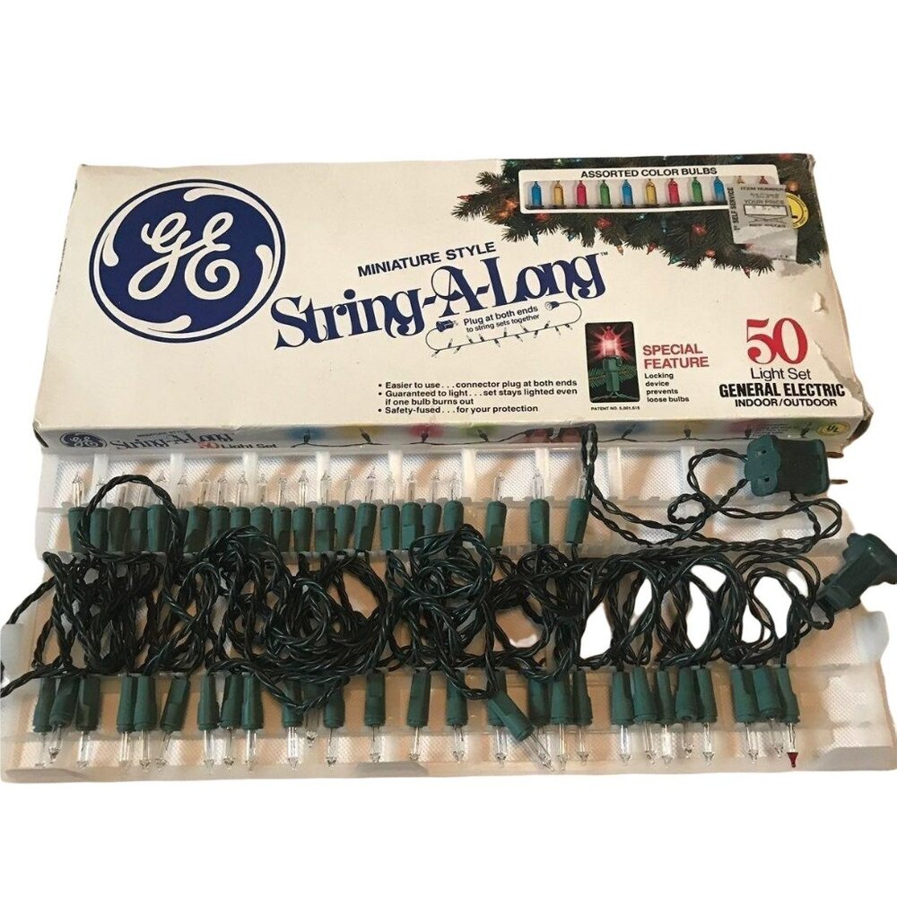 GE String-A-Long White Strand 50 Lights